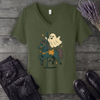 Ghost Carousel Horse V-Neck T-Shirt