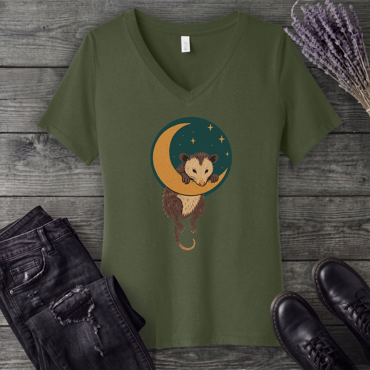 Possum Moon V-Neck T-Shirt