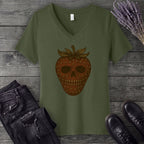 Strawberry Skull V-Neck T-Shirt
