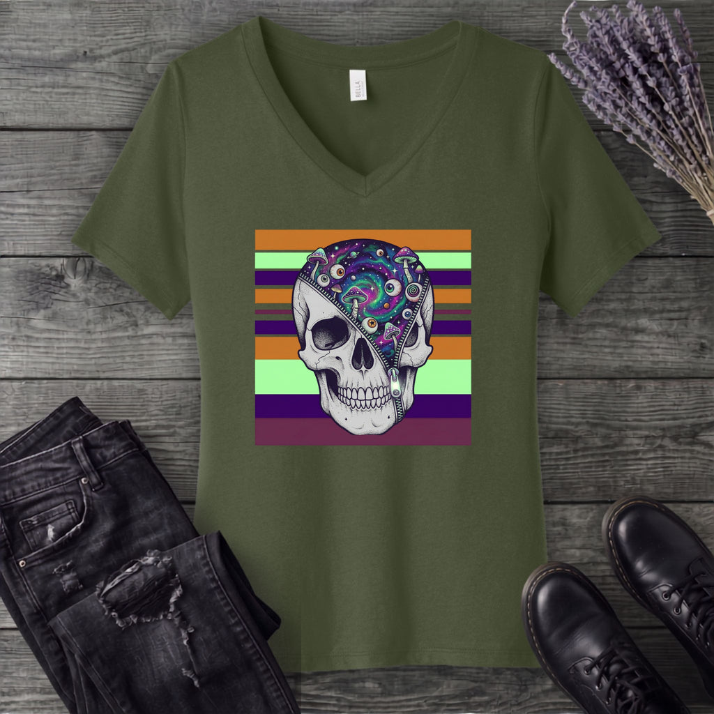 unzip your mind V-Neck T-Shirt