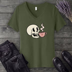 Skull Sip V-Neck T-Shirt