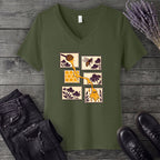 Honey Ghost Stamps V-Neck T-Shirt