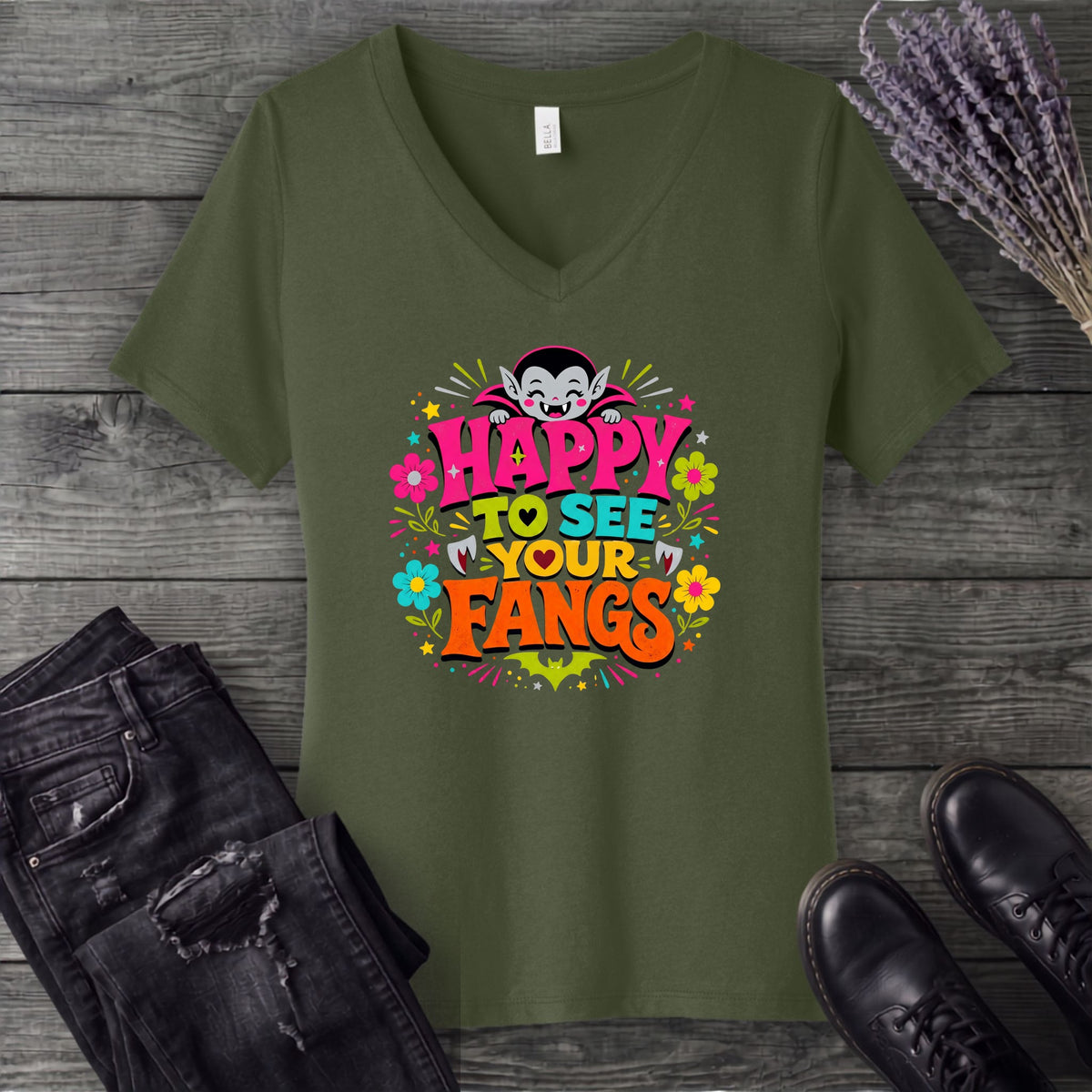 Happy To See Your Fangs V-Neck T-Shirt