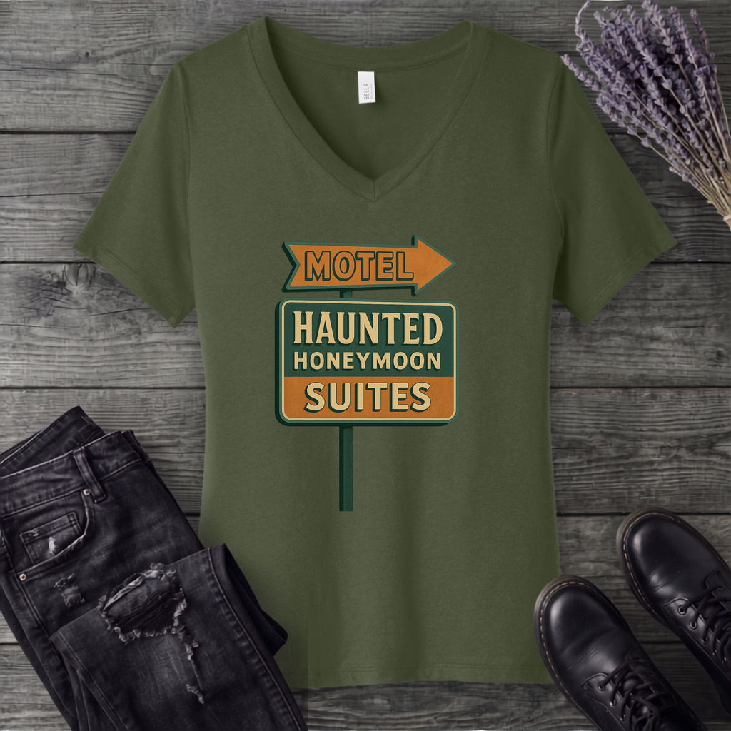 Haunted Honeymoon Suites V-Neck T-Shirt