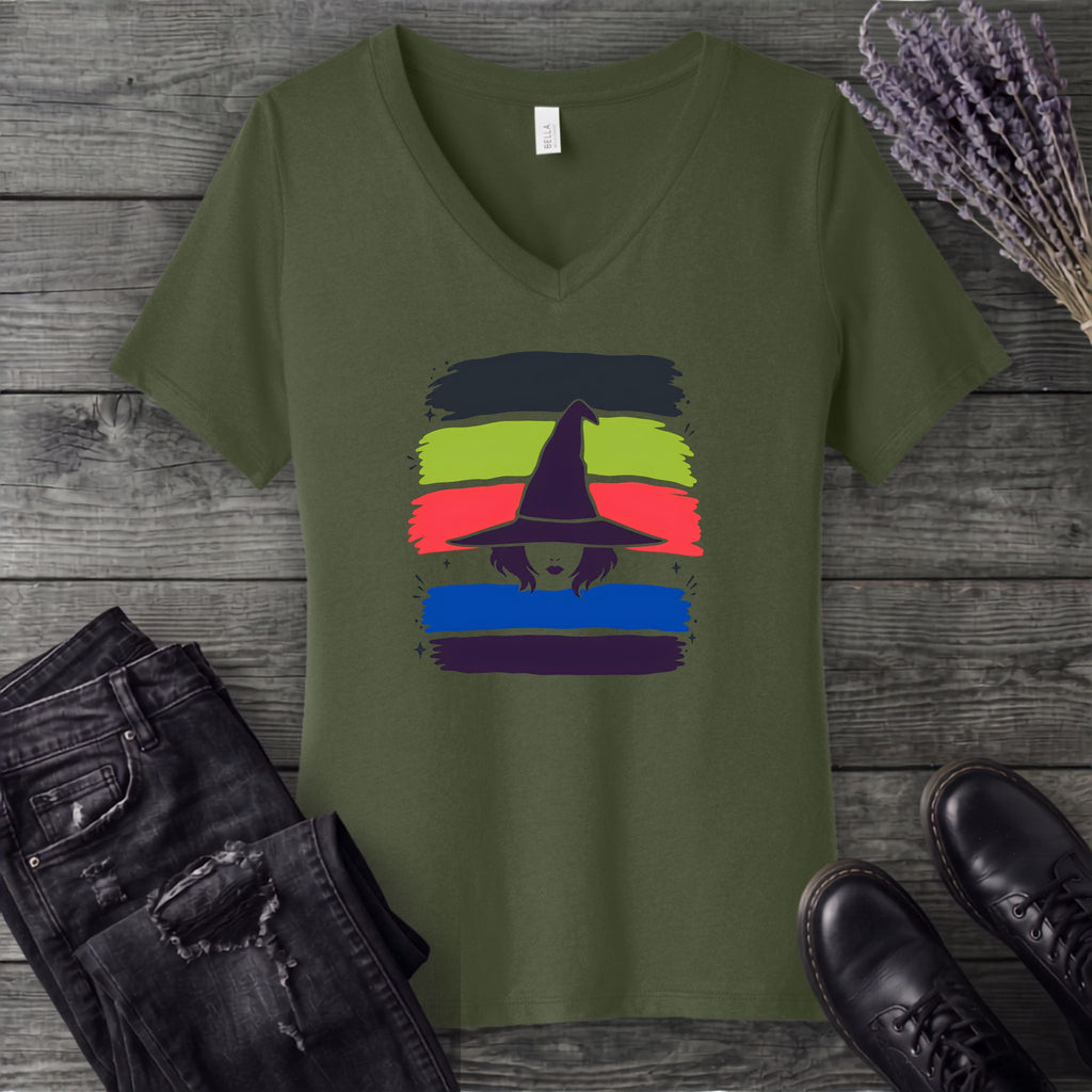Witch Stripes V-Neck T-Shirt