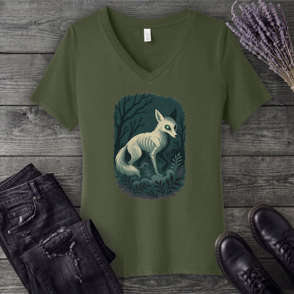 Woodland Spirits Fox V-Neck T-Shirt