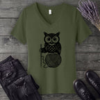 Owl And Yarn V-Neck T-Shirt