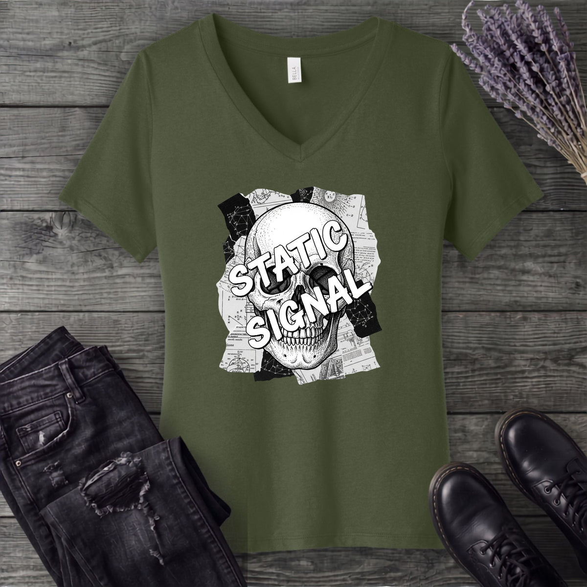 Static Signal V-Neck T-Shirt