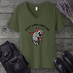 feisty non compliant raccoon V-Neck T-Shirt