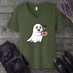 Ghost Heart Coffee V-Neck T-Shirt