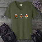 Ghosts Autumn Icons V-Neck T-Shirt