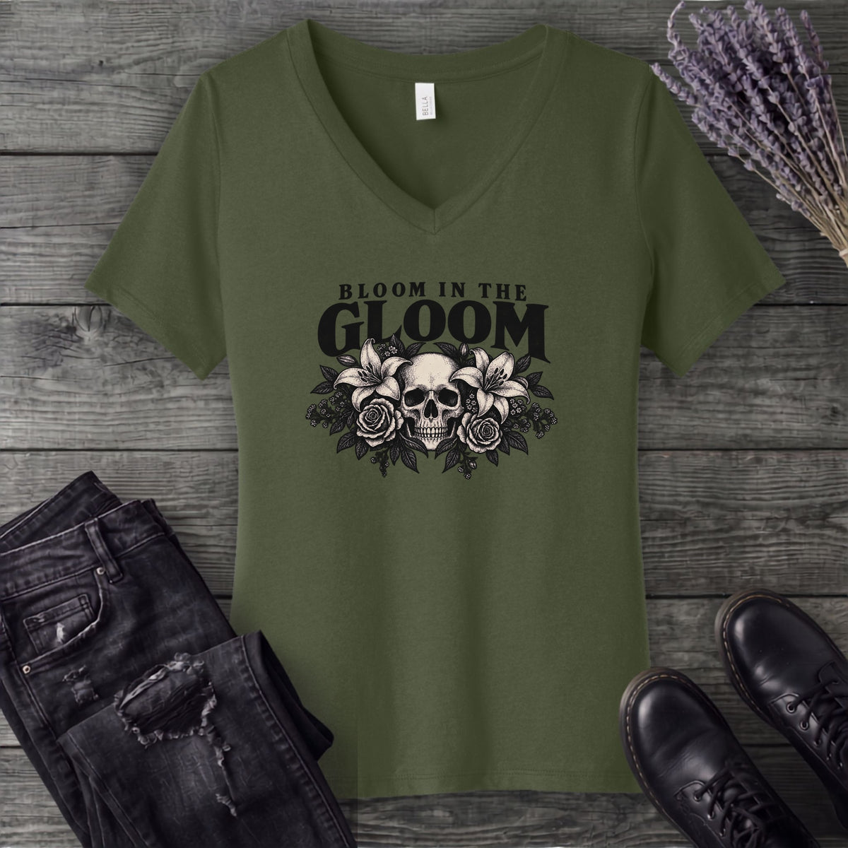 Bloom In The Gloom V-Neck T-Shirt