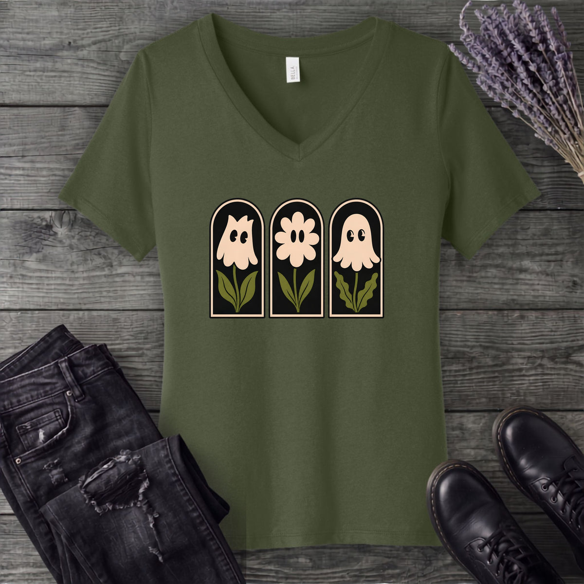 Ghosts In Bloom V-Neck T-Shirt