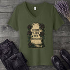 Here Lies My Motivation V-Neck T-Shirt
