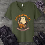 Carving Pumpkins Chaotic V-Neck T-Shirt