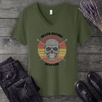 Death Before Destash Yarn Skull V-Neck T-Shirt