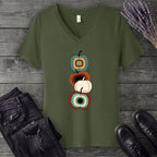 Mid Century Pumpkins V-Neck T-Shirt