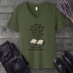 Stories End But Hautings Linger V-Neck T-Shirt