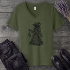 mushroom witch V-Neck T-Shirt