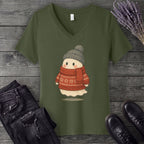 Christmas Sweater Ghost V-Neck T-Shirt
