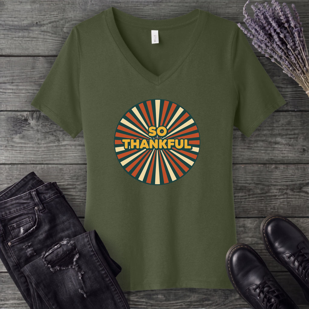 So Thankful Sunburst V-Neck T-Shirt