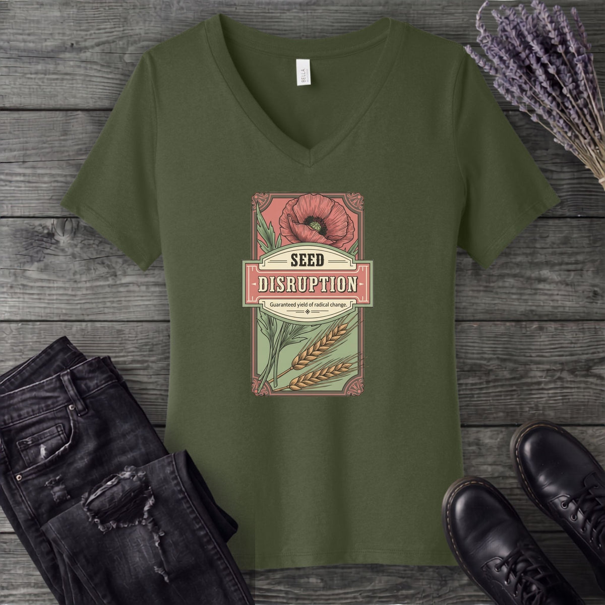 Seed Distruption V-Neck T-Shirt