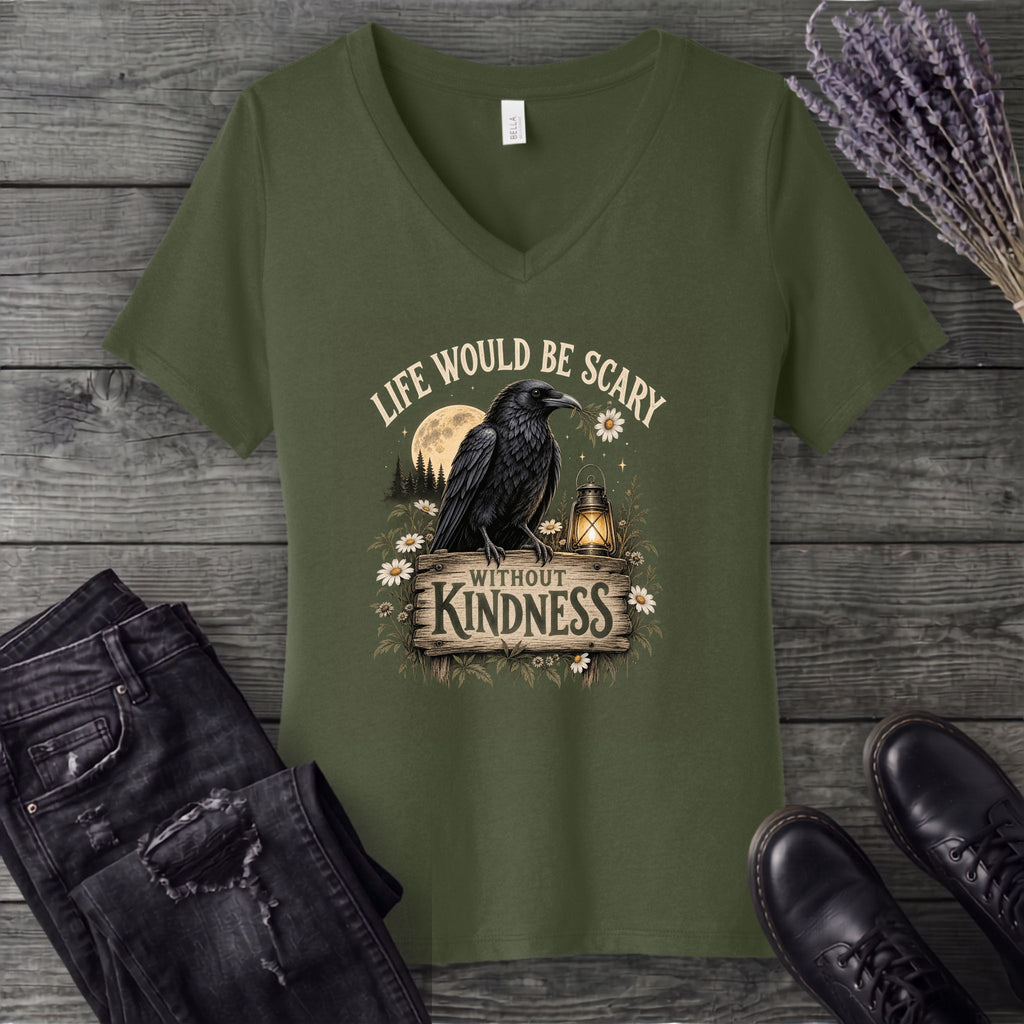 Life Would Be Scary Without Kindness V-Neck T-Shirt