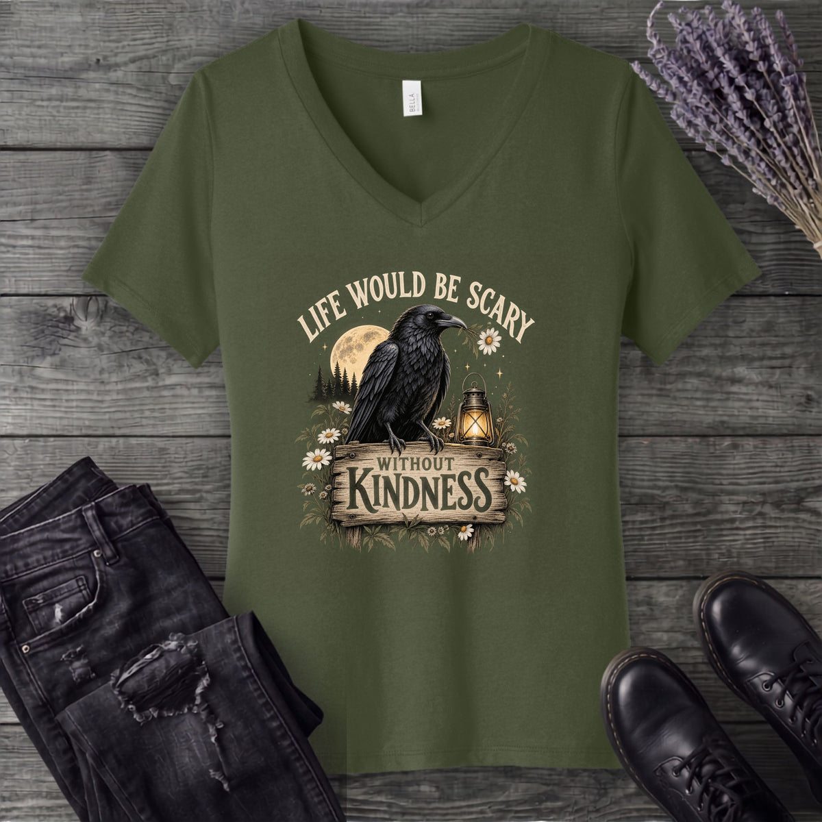 Life Would Be Scary Without Kindness V-Neck T-Shirt