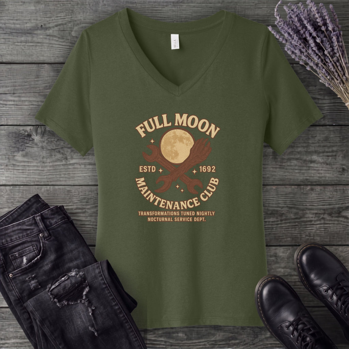 Full Moon Maintenance V-Neck T-Shirt