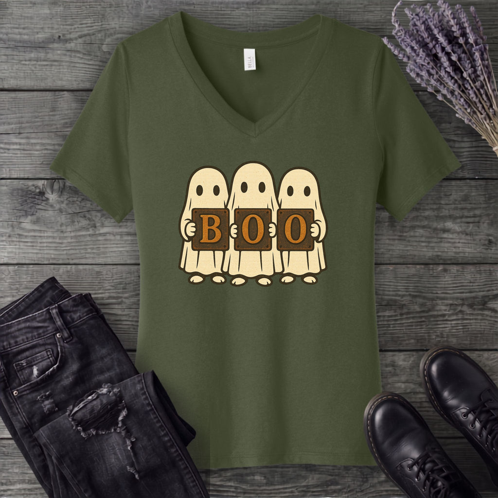 Boo Ghosts V-Neck T-Shirt