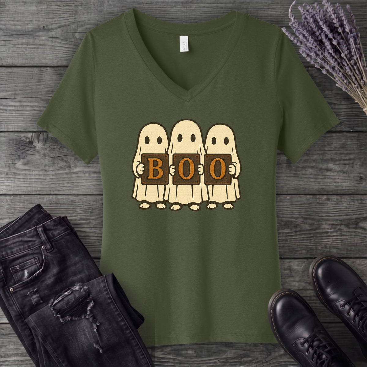 Boo Ghosts V-Neck T-Shirt