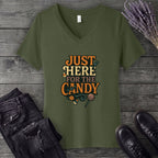Just Here For The Candy V-Neck T-Shirt