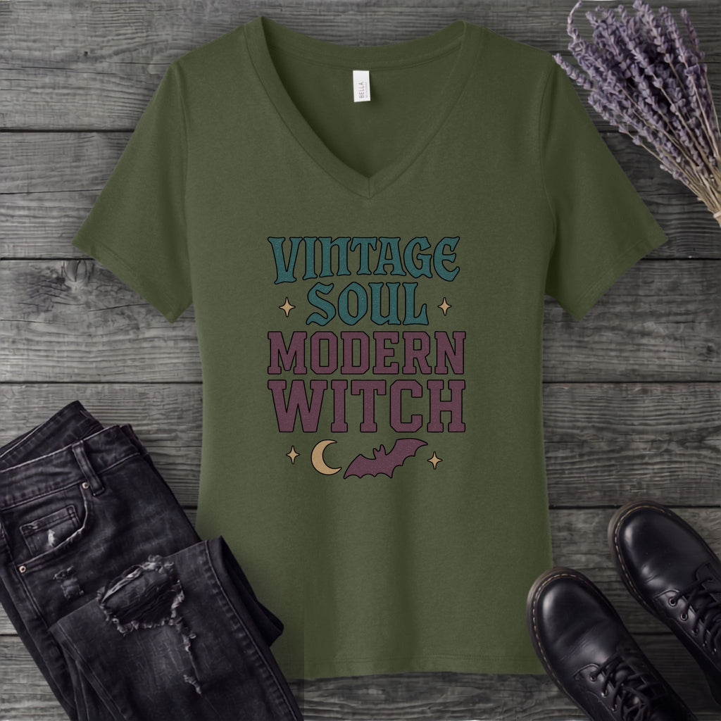 Vintage Soul Modern Witch V-Neck T-Shirt