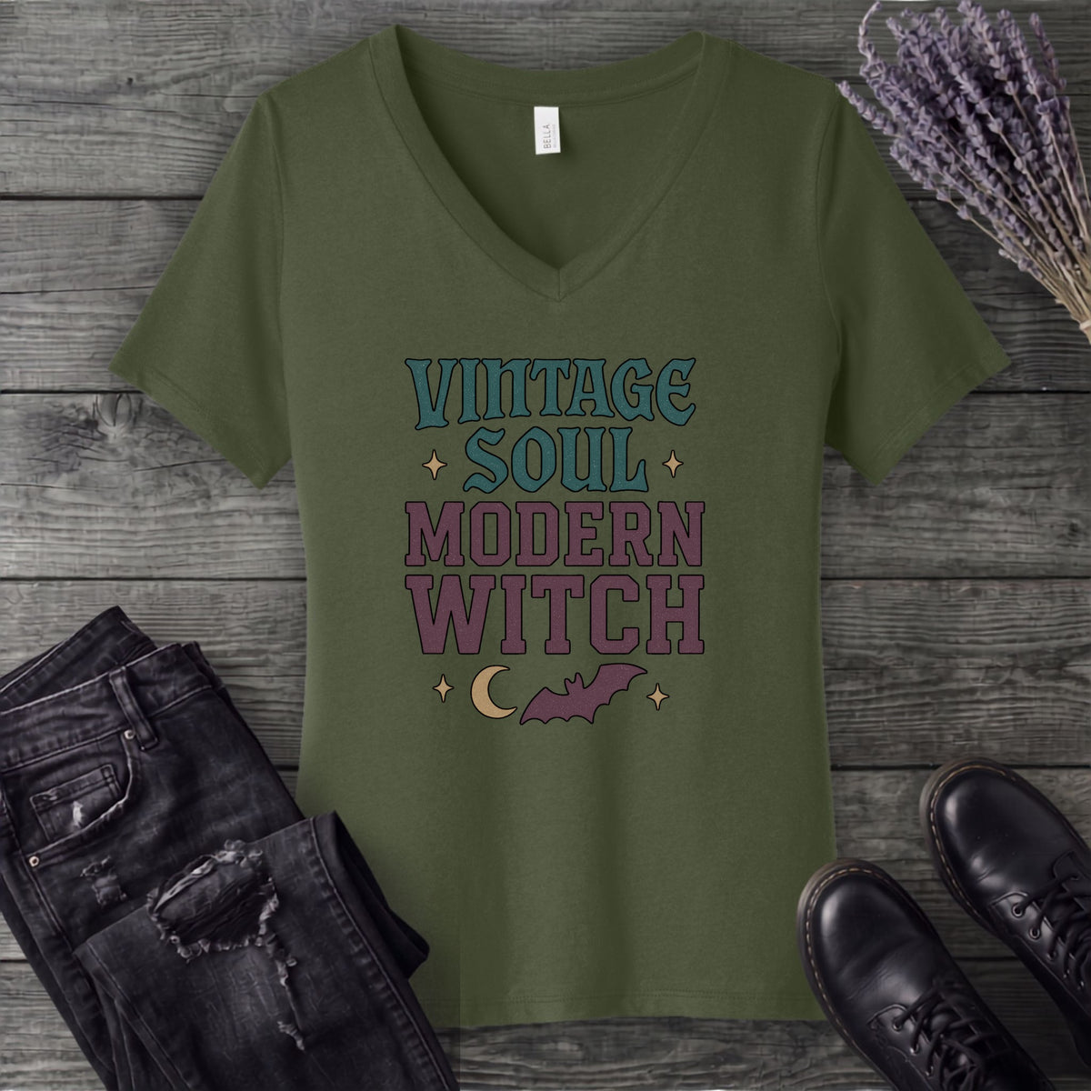 Vintage Soul Modern Witch V-Neck T-Shirt