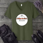 Ghost Thankful Badge V-Neck T-Shirt