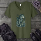 Woodland Spirits Wolf V-Neck T-Shirt