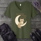 Raccoon Moon Rising V-Neck T-Shirt