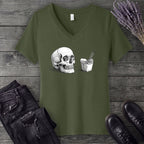 Skull Noodles V-Neck T-Shirt