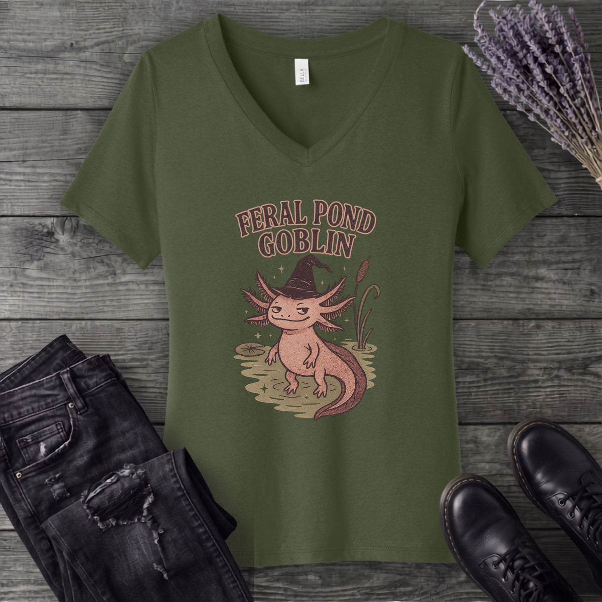 Feral Pond Goblin V-Neck T-Shirt
