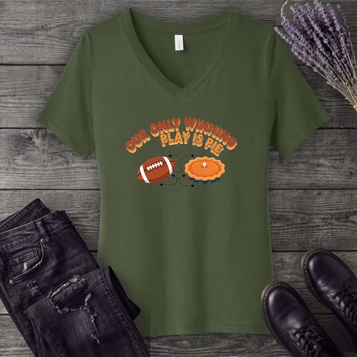 Winning Play Pie V-Neck T-Shirt