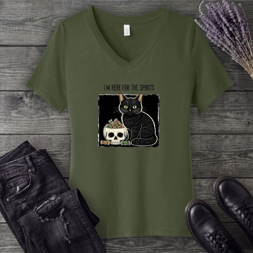 Here For The Spirits V-Neck T-Shirt