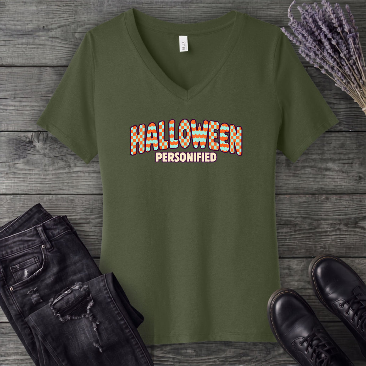 Halloween Personified V-Neck T-Shirt