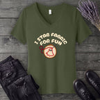 Stab Fabric V-Neck T-Shirt