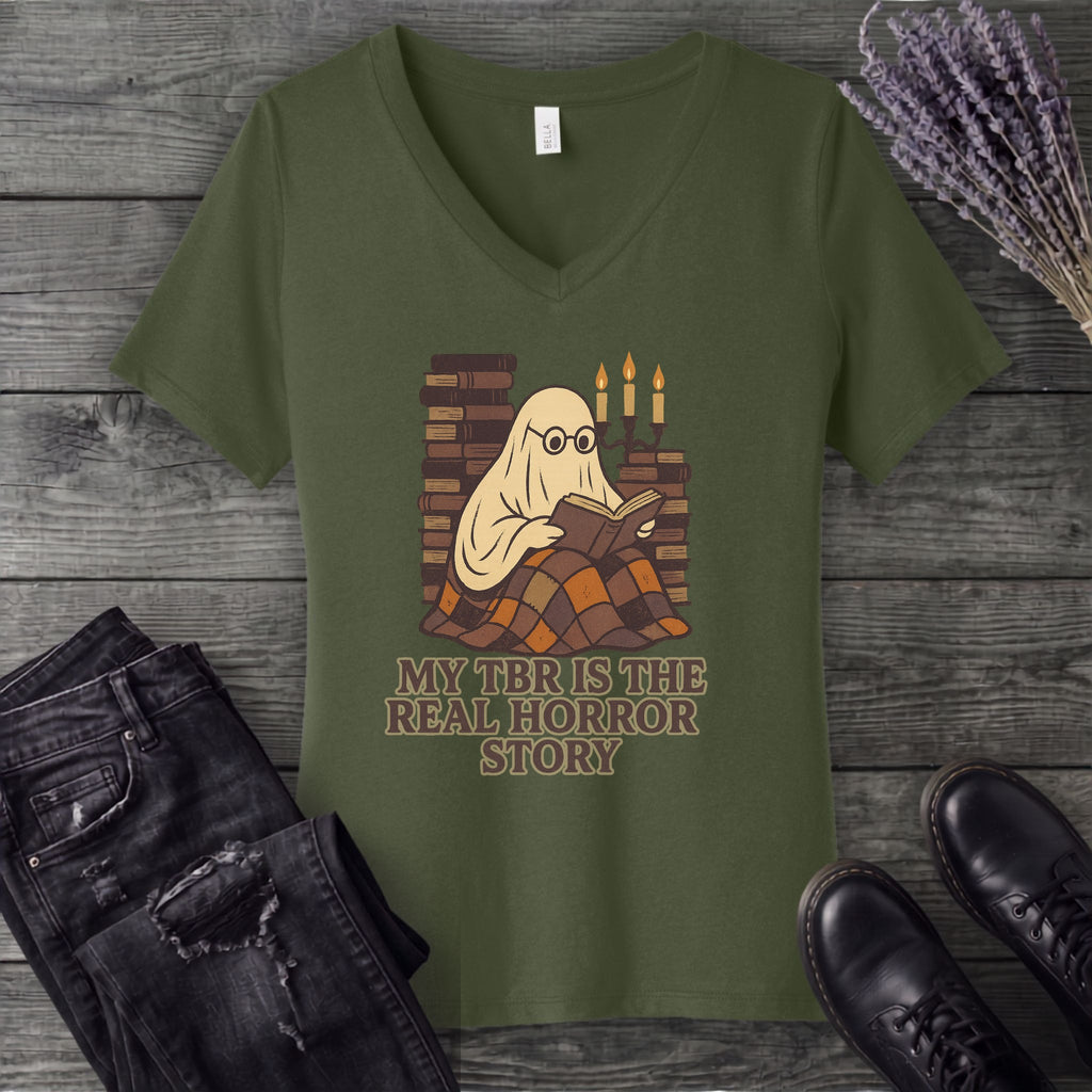 My Tbr Is The Real Horror Story V-Neck T-Shirt
