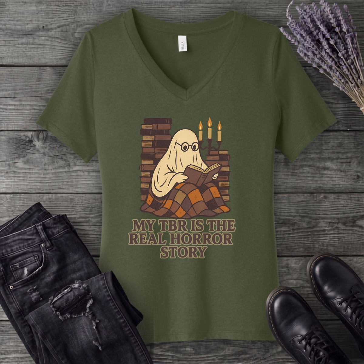 My Tbr Is The Real Horror Story V-Neck T-Shirt