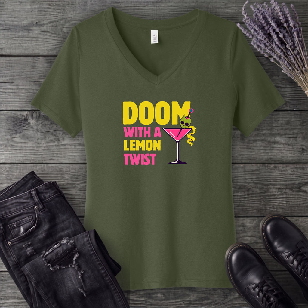Doom With A Lemon Twist V-Neck T-Shirt