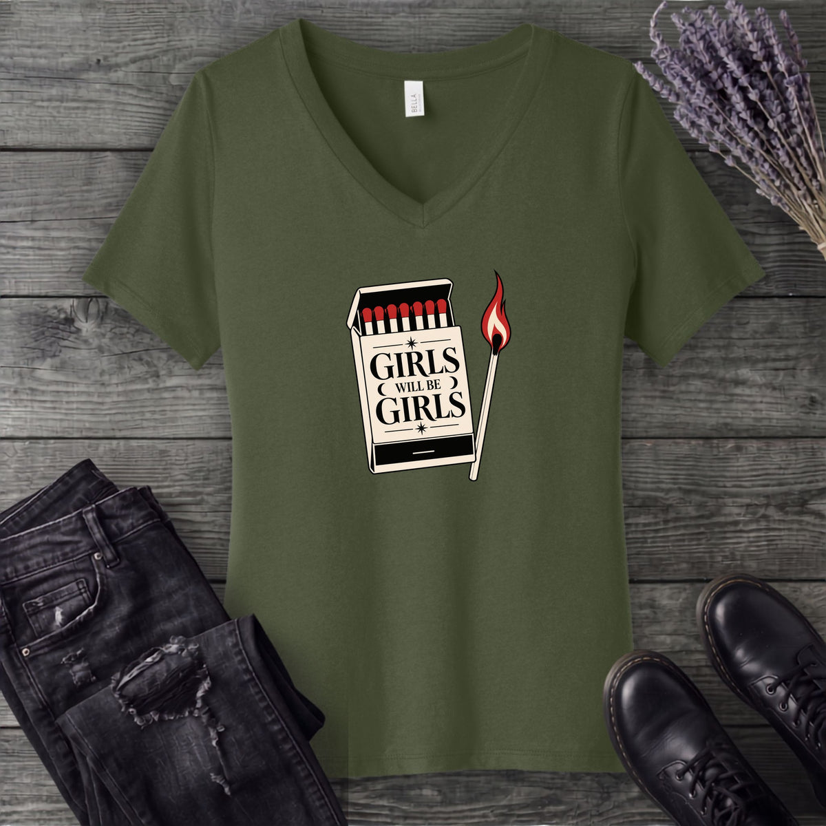 Girls Will Be Girls V-Neck T-Shirt