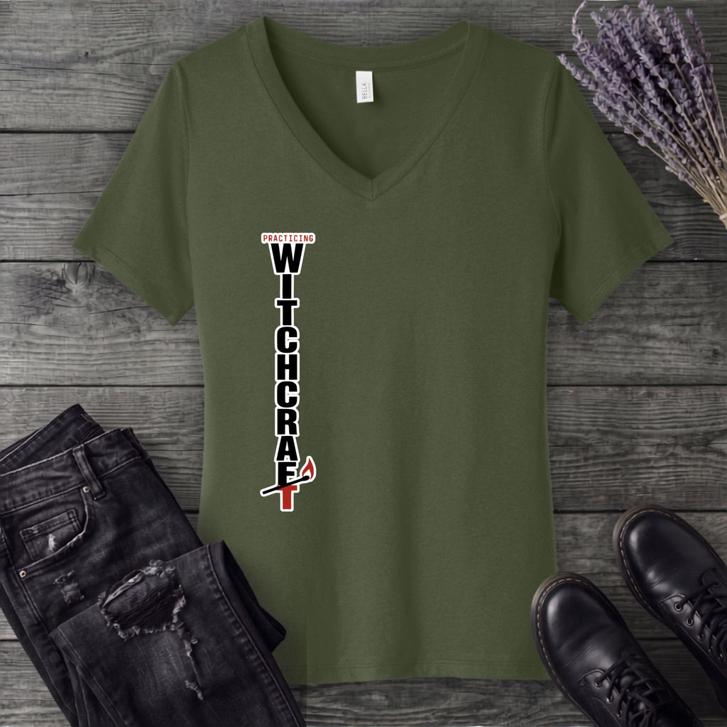 Practicing Witchcraft V-Neck T-Shirt