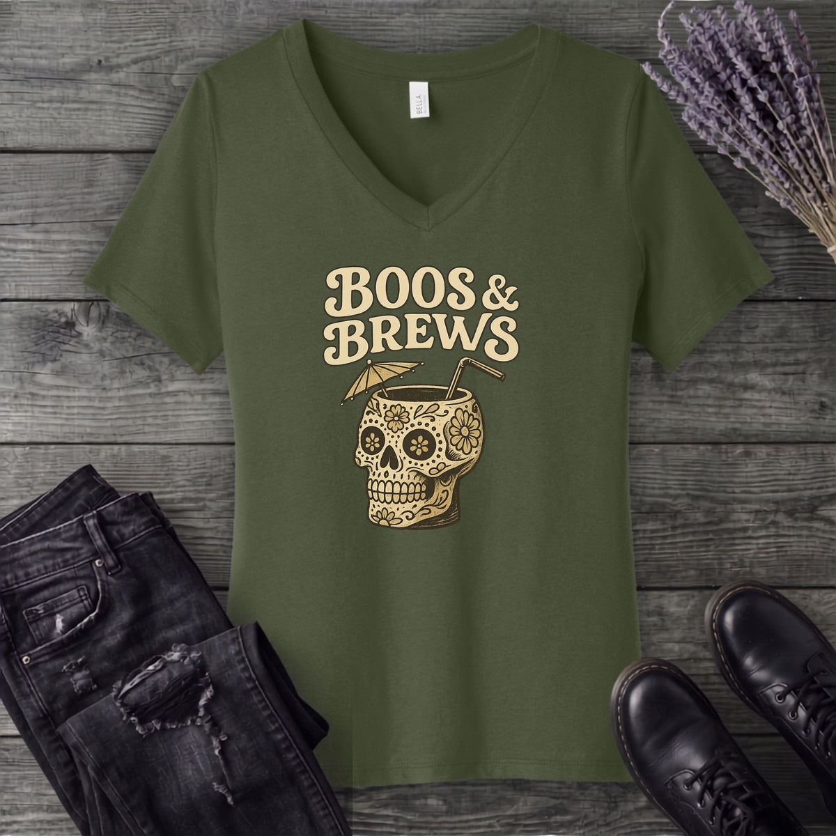 Boos & Brews V-Neck T-Shirt