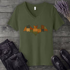 Patchwork Bat V-Neck T-Shirt